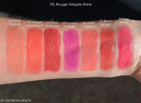 ysl rouge volupte shine 49 swatches|YSL rouge volupte shine swatches.